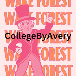 Wake Forest University Mascot Preppy Pink Wall Art