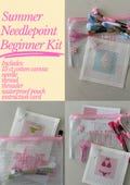 Summer Needlepoint Beginner Kit Needlepoint Canvas with Materials and Zipper Pouch