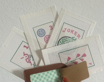 Mahjong Tile Needlepoint DIY Self Finishing Luggage Tag