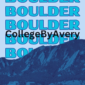 CU Boulder Buffaloes blue preppy digital art for dorm or apartment