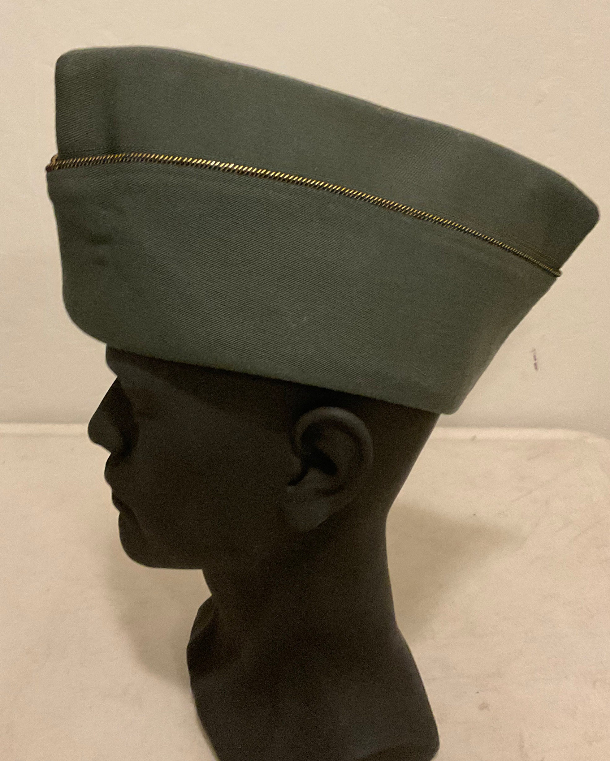Vintage US Army Flight Ace Green Garrison Cap with Gold