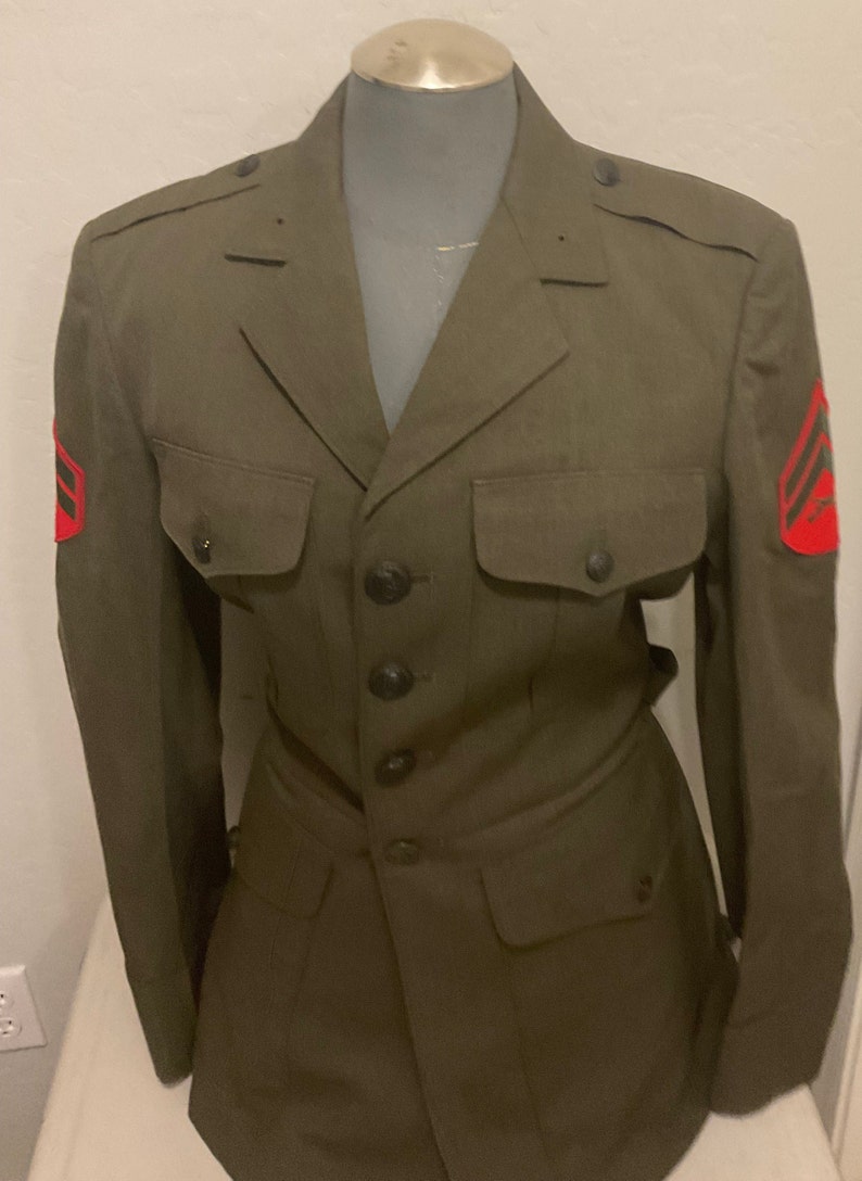 USMC Dress Uniform Set. Coat Size 39L and Trousers Size 30L. Other