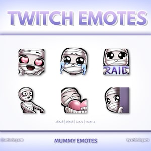 Mummy Emotes Set Halloween | Twitch | Discord | Streaming | Cute | Halloween