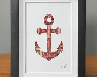 Stamp art of boat anchor