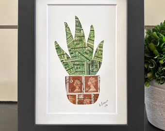 Stamp art of a snake plant