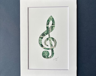 Stamp art of Treble Clef