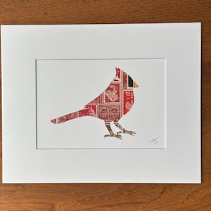Stamp art of a cardinal