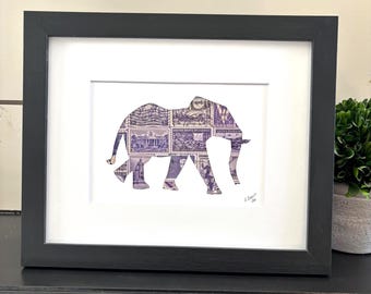 Stamp art of an elephant