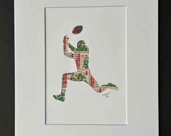 Stamp art of a football player