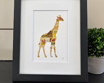 Stamp art of a Giraffe