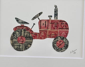Stamp art of Antique Tractor