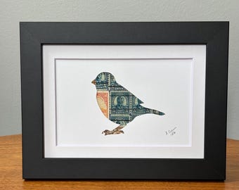Stamp art of small birds