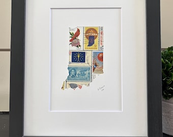 Stamp art of US States