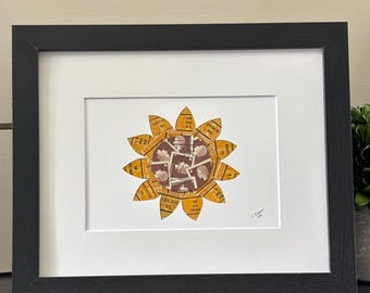 Stamp art of a sunflower