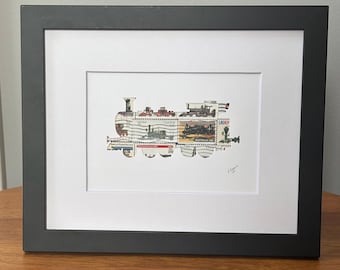 Stamp art of locomotive