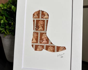 Cowboy boot stamp art