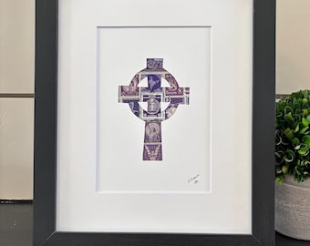 Stamp art of a Celtic cross