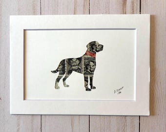 Stamp art of a Labrador