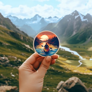 Rapid Explorer - Kayak Sticker, Nature Vinyl Sticker, Adventure Water Bottle decal, Mountain Waterproof Sticker, Kayaking Graphic.