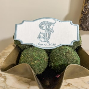 Bridal Bouquet Wrap: Embroidered Initial Wedding Keepsake image 2