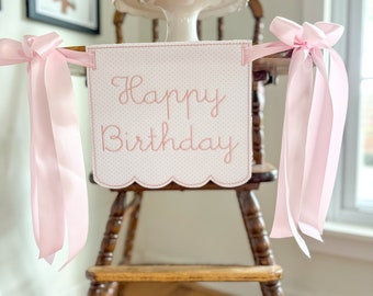 Birthday pennant, birthday banner, monogrammed birthday banner, birthday decor, happy birthday banner, high chair banner, happy birthday