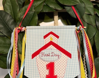 Back to school pendant, back to school, back to school door hanger, photo prop, schoolhouse, back to school banner, first/last day wand