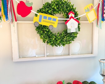 Back to school mantel banner, back to school banner, school house decor, back to school decor, school photo prop, school banner,school decor