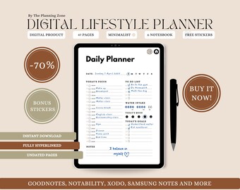 Digital Lifestyle Planner, All-in-One Digital Planner, iPad Planner, Digital Life Planner, GoodNotes Planner, 2023 2024 Planner, Notability