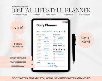 Digital Lifestyle Planner, All-in-One Digital Planner, iPad Planner, Digital Life Planner, Good Notes Planner, Life Planner Goodnotes