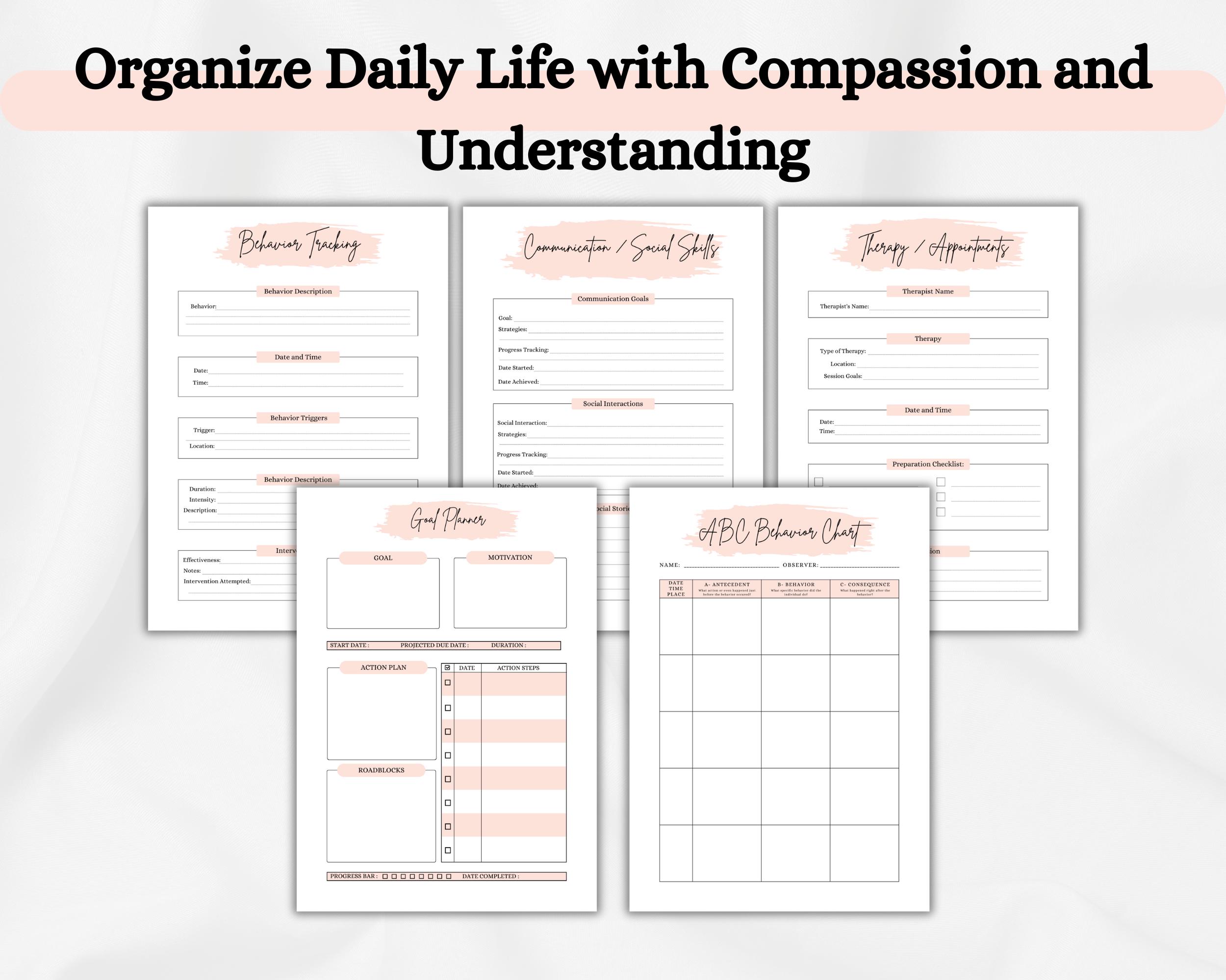 Autistic Log Printable Autism Planner, Autism Planner Adult, Daily Planner for ...