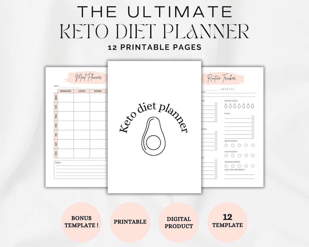 Printable Keto Diet Planner, Keto Diet Plan, Meal Planner, Health ...