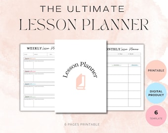 Printable Digital Teacher Planner: Organize, Teach, Succeed - Lesson Plan Template, Lesson Planner Printable, Homeschool Teacher Planner,
