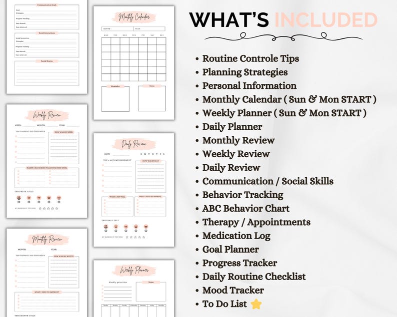 Printable Autism Planner