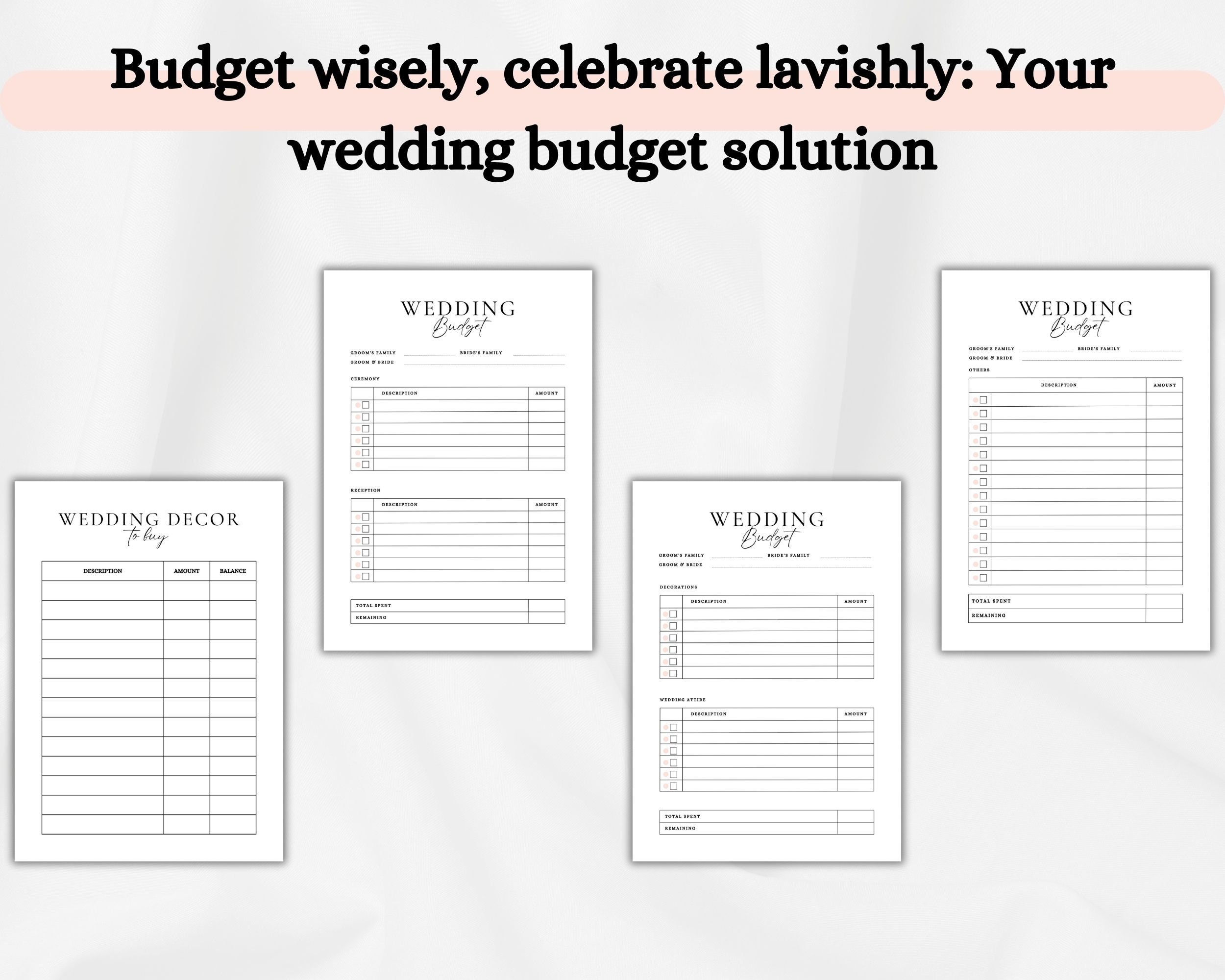 Printable Wedding Checklist, Wedding Planning Checklist, Wedding ...