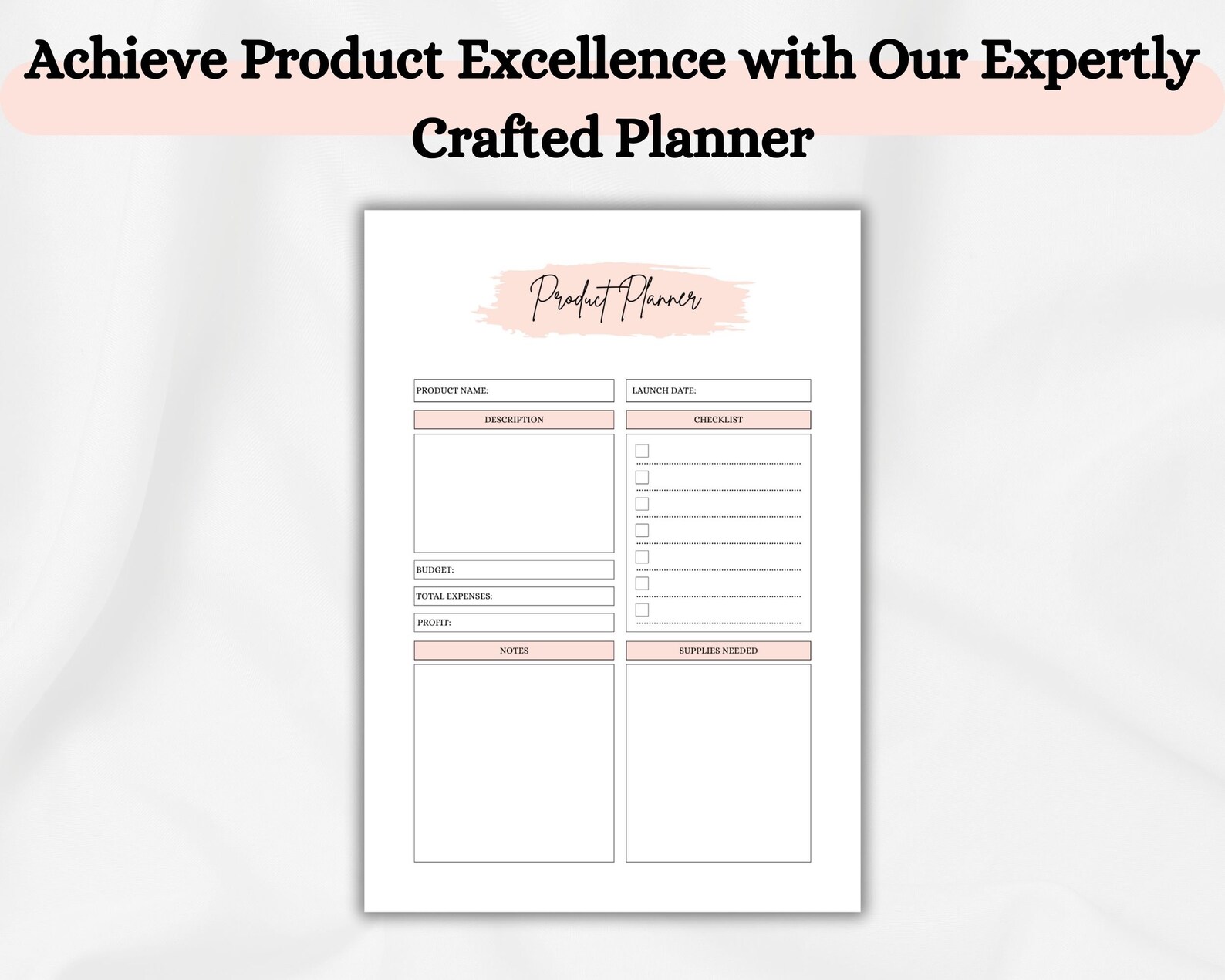 Printable Product Planner: Profit Tracker, Printable Product Launch ...