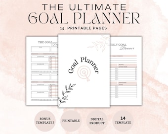 Printable Goal Planner: Digital Planner, Printable Tracker, Bullet Journal, Life Goals Organizer, Digital Productivity Planner, SMART Goal