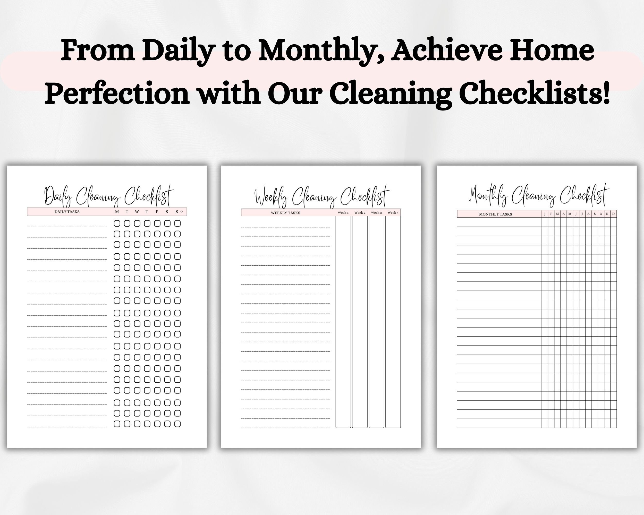 Printable Cleaning Planner, Cleaning Checklist, Cleaning Schedule ...