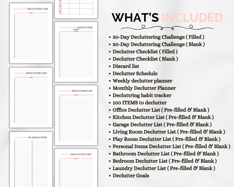 Declutter Checklist
Declutter Planner