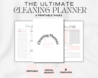Printable Cleaning Planner, Cleaning Checklist, Cleaning Schedule, Weekly House Chores, Household Planner Printable, Declutter Checklist