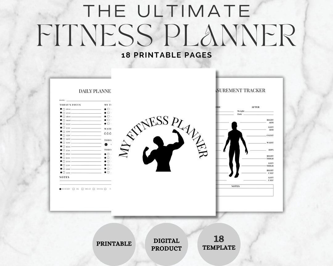 Printable Digital Fitness Planner - Weight Loss Tracker, Workout ...