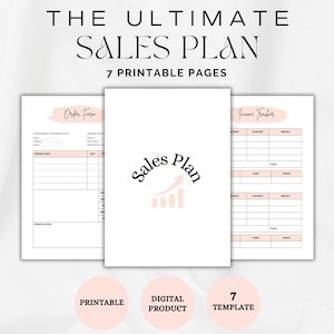 Printable Sales Plan: Sales Tracker, Income Tracker, Expense Tracker, Inventory Sheet, Order Tracker, Order Form, Invoice Sheet, 3 Sizes