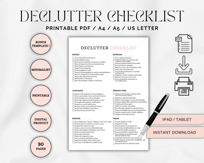 Declutter Checklist
Declutter Planner