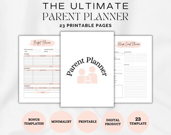 Printable Parent Planner, Baby Growth Chart, Baby Milestone Tracker, Family Chore Chart, Family Meeting, Parenting Planner, A4/A5/Us Letter