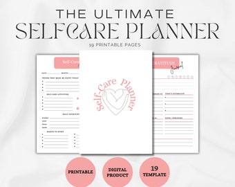 Digital Self-Care Planner : Printable Planners & Wellness Organizers, Selfcare Tracker, Selfcare Checklist, Health Planner, Daily Wellbeing