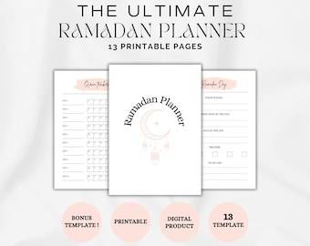 Printable Ramadan Planner: Ramadan Calendar, Islamic Planner, Muslim Planner, Islamic Tracker, Quran Tracker, Ramadan Tracker, 3 Sizes