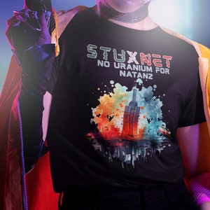 Stuxnet T-Shirt, Hacker T-Shirt, Malware T-Shirt, Cybersecurity Apparel, Computer Worm, Digital Warfare T-Shirt, Hacker History T-Shirt