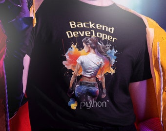 Python プログラマー T シャツ、Python コーダー T シャツ、バックエンド開発者、Python 開発者、スクリプター T シャツ、アプリ開発者シャツ、ハッカー T シャツ
