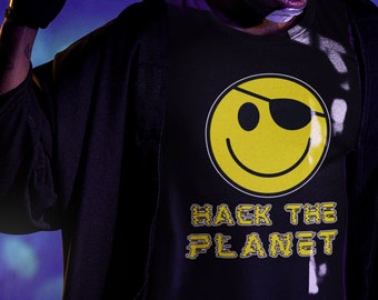 Hack The Planet, Camiseta Hacker, Camiseta de la película The Hackers, Zero Cool, Crash Override, Burn, Joey, Lord Nikon, Cereal Killer, Camiseta genial