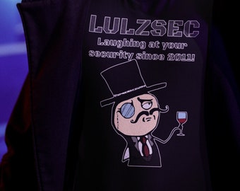 Lulzsec T-Shirt, Hacker T-Shirt, 1337, Laughing at your security since 2011!, Hack The Planet, Do it for the Lulz, Lulz Security, Lulz Boat