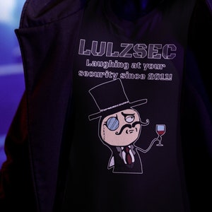 Lulzsec T-Shirt, Hacker T-Shirt, 1337, Laughing at your security since 2011!, Hack The Planet, Do it for the Lulz, Lulz Security, Lulz Boat